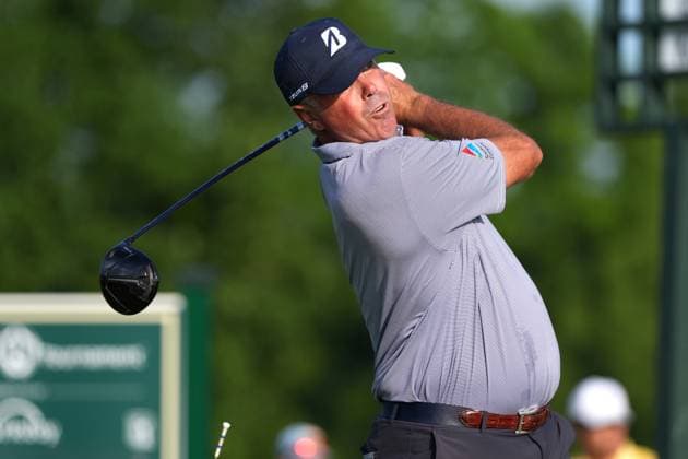 DUBLIN, OH - JUNE 06: Matt Kuchar plays his shot from the tee box of hole one during the first round of the Memorial Tournament presented by Workday on June 6, 2024 at Muirfield Village Golf Club in Dublin, Ohio. (Photo by Jason Mowry Icon Sportswire) GOLF: JUN 06 PGA, Golf Herren the Memorial Tournament presented by Workday EDITORIAL USE ONLY Icon240606012