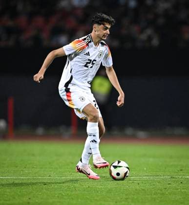 FOOTBALL EURO 2024 preparation test match in Nuremberg Germany Ukraine 03 06 2024 Aleksandar Pavlovic Germany on the ball
