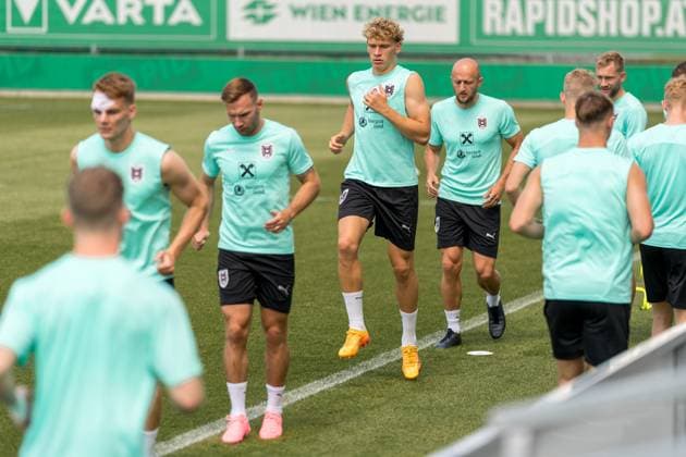 SOCCER - SUI vs AUT, test match VIENNA,AUSTRIA,07.JUN.24 - SOCCER - OEFB International Friendly, Länderspiel, Nationalmannschaft match, Switzerland vs Austria, preview, training Team AUT. Image shows Leopold Querfeld (AUT).  GEPAxpictures xJohannesxFriedl
