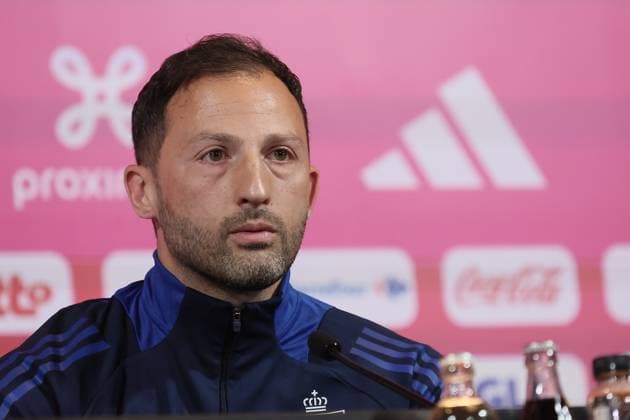 Belgium s head coach Domenico Tedesco pictured during a press conference, PK, Pressekonferenz of the Belgian national soccer team Red Devils, at the Royal Belgian Football Association s training center in Tubize, Friday 07 June 2024. The Red Devils are preparing for the Euro 2024 European Championships in Germany. BRUNOxFAHY  x94102278x