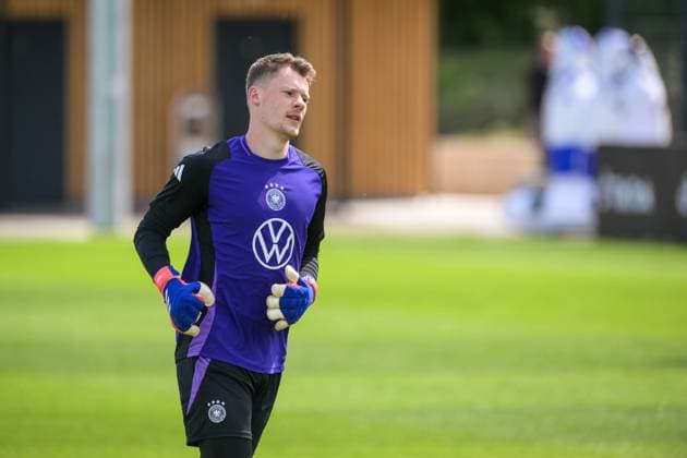 Soccer, national team, 20240606, final training Germany Greece In the picture Alexander NÜBEL VfB Stuttgart portrait upper body half figure cropped single motif Herzogenaurach Homeground Bayern Germany Copyright: Passion2Press MarkusxFischerx