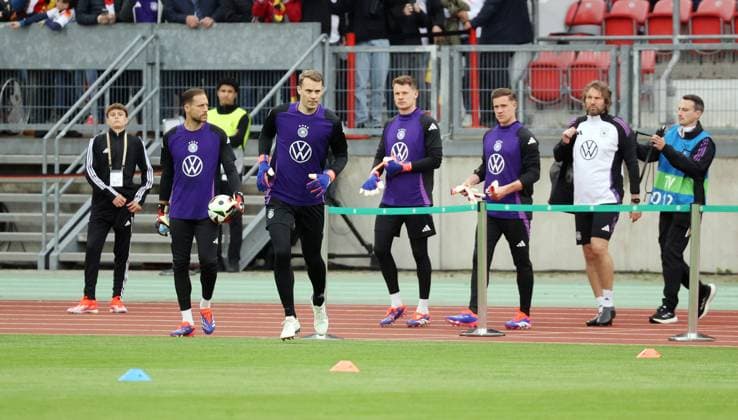 03 06 24 Germany Ukraine Germany, Nuremberg, 03 06 2024, Football, FIFA, Friendly match, DFB Germany Ukraine f l Oliver Baumann, Manuel Neuer, Alexander Nübel, Marc Andre ter Stegen all Germany