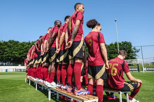 Belgian National Football team picture TUBEKE, BELGIE - June 07 Behind the scenes during a photoshoot of the Belgium National footbalteam The Red Devils pictured at 2024 on June 7, 2024 in TUBEKE, BELGIE, 07 06 2024 ROTSELAAR BELGIUM  Copyright: xPieter-JanxVanstockstraetenx