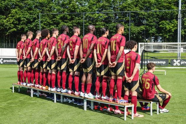 Belgian National Football team picture TUBEKE, BELGIE - June 07 Behind the scenes during a photoshoot of the Belgium National footbalteam The Red Devils pictured at 2024 on June 7, 2024 in TUBEKE, BELGIE, 07 06 2024 ROTSELAAR BELGIUM  Copyright: xPieter-JanxVanstockstraetenx