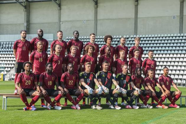 Belgian National Football team picture TUBEKE, BELGIE - June 07 Behind the scenes during a photoshoot of the Belgium National footbalteam The Red Devils pictured at 2024 on June 7, 2024 in TUBEKE, BELGIE, 07 06 2024 ROTSELAAR BELGIUM  Copyright: xPieter-JanxVanstockstraetenx