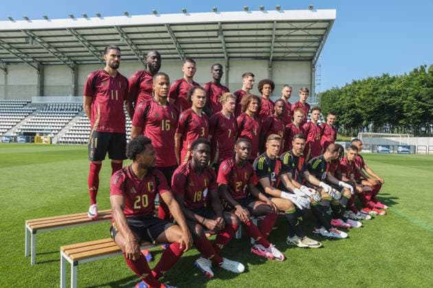Belgian National Football team picture TUBEKE, BELGIE - June 07 Behind the scenes during a photoshoot of the Belgium National footbalteam The Red Devils pictured at 2024 on June 7, 2024 in TUBEKE, BELGIE, 07 06 2024 ROTSELAAR BELGIUM  Copyright: xPieter-JanxVanstockstraetenx