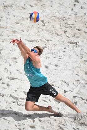 Jakub Sepka (CZE) in action during the Pro Tour Ostrava match Jiri Sedlak and Jakub Sepka of Czech Republic vs Lukas Pfretzschner and Sven Winter of Germany, Ostrava, Czech Republic, June 7, 2024. (CTKxPhoto JaroslavxOzana) CTKPhotoP2024060704547  CTKPhotoP2024060704547