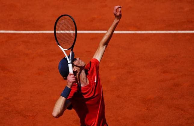 Jannik Sinner serves French Open Tennis, Day 13, Tennis, Roland Garros, Paris, France - 07 June 2024  Copyright: xJavierxGarcia Shutterstockx 14523806o