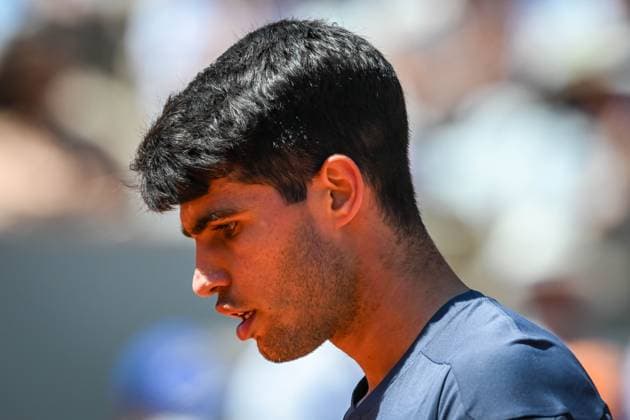 June 7, 2024, Paris, France, France: Carlos ALCARAZ of Spain during the thirteenth day of Roland-Garros 2024, French Open 2024, Grand Slam tennis tournament at the Roland-Garros Stadium on June 07, 2024 in Paris, France. Paris France - ZUMAm308 20240607_zsp_m308_001 Copyright: xMatthieuxMirvillex