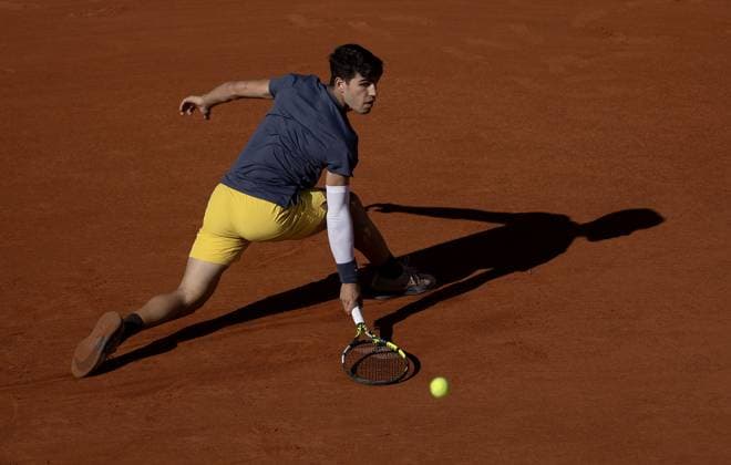 Carlos Alcaraz of Spain in action French Open Tennis, Day 13, Tennis, Roland Garros, Paris, France - 07 June 2024  Copyright: xEllaxLing Shutterstockx 14523807bi