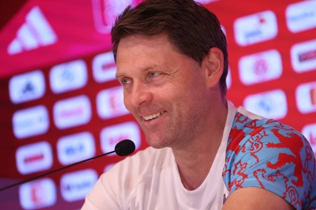 Luxembourg s head coach Luc Holtz pictured during a press conference, PK, Pressekonferenz of the Luxembourg national soccer team, at the King Baudouin stadium in Brussels, Friday 07 June 2024. Luxembourg will play against Belgian national soccer team Red Devils on Saturday in preparation of the Euro 2024 European Championships in Germany. VIRGINIExLEFOUR  x94132162x