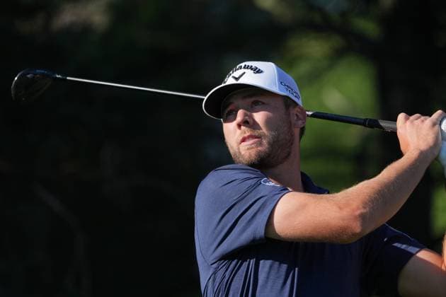 DUBLIN, OH - JUNE 07: Sam Burns tees off from hole two during the second round of the Memorial Tournament presented by Workday on June 7, 2024 at Muirfield Village Golf Club in Dublin, Ohio.(Photo by Jason Mowry Icon Sportswire) GOLF: JUN 07 PGA, Golf Herren the Memorial Tournament presented by Workday EDITORIAL USE ONLY Icon240607003