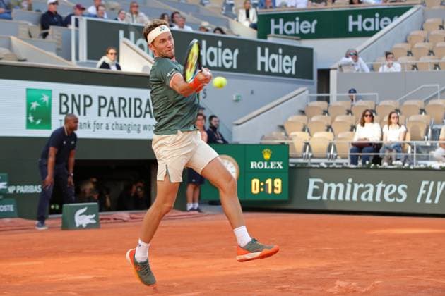 7th June 2024; Roland Garros, Paris, France; 2024 French Open Tennis tournament, Day 13; Casper Ruud (NOR) in the mens singles semi final against Alexander Zverev (GER)  ActionPlus12651610 JonxBromley