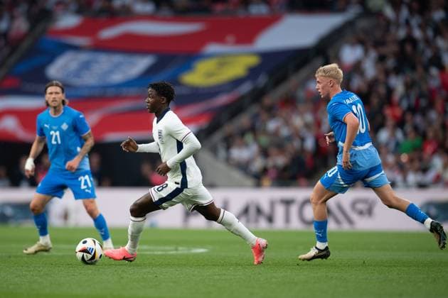 Kobbie Mainoo of England in action during the international match, Länderspiel, Nationalmannschaft between England and Iceland at Wembley Stadium, London, England on 7 June 2024. Copyright: xGrantxWinterx 41140031