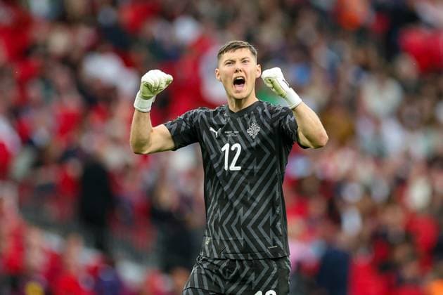 England v Iceland Friendly 07 06 2024. International Goal 0-1 Hakon Valdimarsson of Iceland celebrates his team scoring during the Friendly match between England and Iceland at Wembley Stadium, London, England on 7 June 2024. Editorial use only , Copyright: xNigelxKeenex PSI-19807-0036