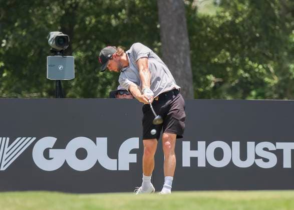 HUMBLE, TX - JUNE 07: Thomas Pieters (GER) hits his tee shot 11 on during the first round of the LIV Golf Houston tournament on June 7, 2024 at Golf Club of Houston in Humble, Texas (Photo by Leslie Plaza Johnson Icon Sportswire) GOLF: JUN 07 LIV Golf League Houston EDITORIAL USE ONLY Icon2406070651