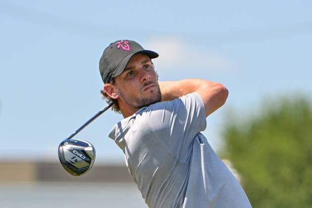 HUMBLE, TX - JUNE 07: Thomas Pieters (BEL) watches his tee shot on 1 during the first round of the LIV Golf Houston tournament on June 7, 2024 at Golf Club of Houston, in Humble, Texas. (Photo by Ken Murray Icon Sportswire) GOLF: JUN 07 LIV Golf League Houston EDITORIAL USE ONLY Icon2406070361