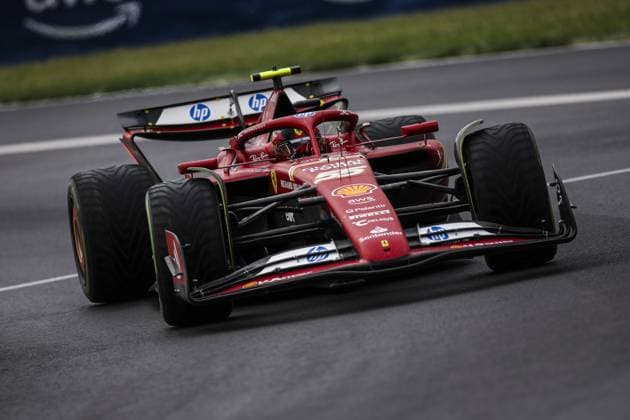 55 SAINZ Carlos (spa), Scuderia Ferrari SF-24, action during the Formula 1 AWS Grand Prix du Canada 2024, 9th round of the 2024 Formula One World Championship, WM, Weltmeisterschaft from June 07 to 09, 2024 on the Circuit Gilles Villeneuve, in MontrÃ al, Canada - F1 - CANADIAN GRAND PRIX 2024 DPPI Panoramic  240608_R09_CANADA_DP_EA011085