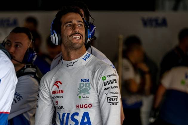 MONTREAL, CANADA: Daniel Ricciardo, racing for the Visa Cash App RB F1 Team team during the 2024 Formula 1 Canadian Grand Prix at the Circuit Gilles Villeneuve in Montreal, Canada