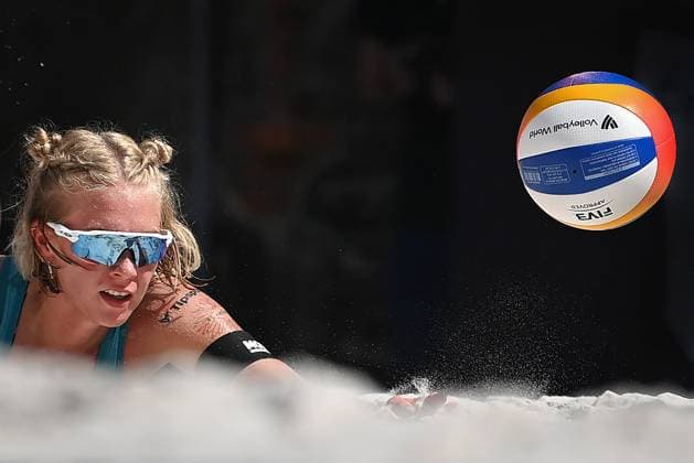 Czech Marie-Sara Stochlova in action during the Pro Tour Ostrava match Barbora Hermannova, Marie-Sara Stochlova of Czech Republic vs Ana Patricia Silva Ramos, Eduarda Santos Lisboa (Duda Lisboa) of Brazil in Ostrava, Czech Republic, June 8, 2024. (CTKxPhoto JaroslavxOzana) CTKPhotoP2024060803881  CTKPhotoP2024060803881