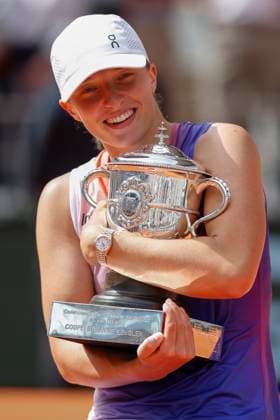 Iga Swiatek POL with cup, trophy, award ceremony, presentation Tennis French Open 2024 Roland Garros Paris France 8 June 2024 Copyright: xJuergenxHasenkopfx