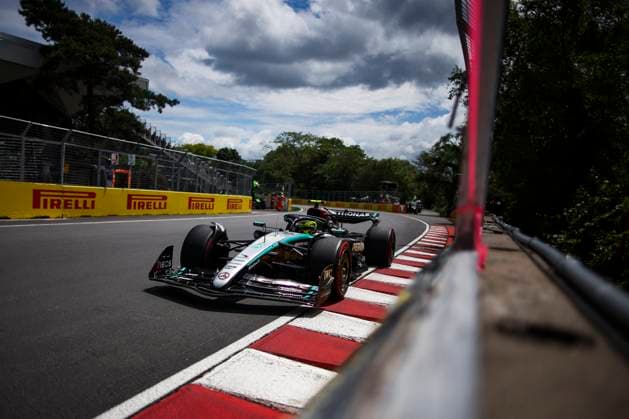 44 HAMILTON Lewis (gbr), Mercedes AMG F1 Team W15, action during the Formula 1 AWS Grand Prix du Canada 2024, 9th round of the 2024 Formula One World Championship, WM, Weltmeisterschaft from June 07 to 09, 2024 on the Circuit Gilles Villeneuve, in MontrÃ al, Canada - F1 - CANADIAN GRAND PRIX 2024 DPPI Panoramic  240608_R09_CANADA_DP_XB3_4049