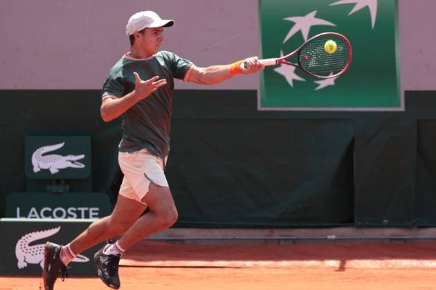 8th June 2024; Roland Garros, Paris, France; 2024 French Open Tennis tournament, Day 14; Kaylun Bigun (USA) on the forehand during the mens junior singles final against Tomas Berkieta (POL)  ActionPlus12652352 JonxBromley