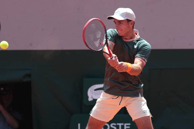 8th June 2024; Roland Garros, Paris, France; 2024 French Open Tennis tournament, Day 14; Kaylun Bigun (USA) on the backhand during the mens junior singles final against Tomas Berkieta (POL)  ActionPlus12652353 JonxBromley