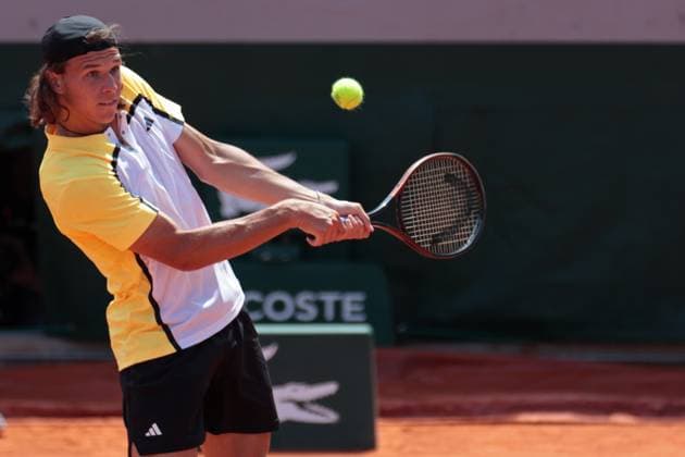 8th June 2024; Roland Garros, Paris, France; 2024 French Open Tennis tournament, Day 14; Tomas Berkieta (POL) on the backhand during the mens junior singles final against Kaylun Bigun (USA)  ActionPlus12652357 JonxBromley