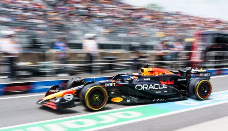 June 8, 2024, Montreal, Pq, Canada: Red Bull Racing driver Max Verstappen of the Netherlands drives down the pit lane during the third practice session at the Canadian Grand Prix Saturday, June 8, 2024 in Montreal. Max Verstappen  - ZUMAc35_ 20240608_zaf_c35_015 Copyright: xPaulxChiassonx