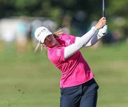 June 8, 2024: Matilda Castren of Finland hits her approach shot during the ShopRite LPGA, Golf Damen Classic in Galloway, NJ. CSM Galloway United States of America - ZUMAc04_ 20240608_zma_c04_005 Copyright: xMikexLangishx