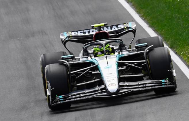 June 8, 2024, Montreal, Pq, Canada: Mercedes driver Lewis Hamilton of Great Britain drives his car to the hairpin during the third practice session, Saturday, June 8, 2024 at the Canadian Grand Prix in Montreal. Lewis Hamilton  - ZUMAc35_ 20240608_zaf_c35_043 Copyright: xJacquesxBoissinotx