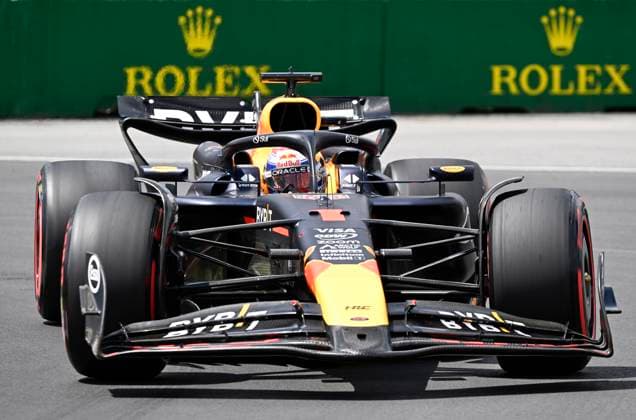 June 8, 2024, Montreal, Pq, Canada: Red Bull Racing driver Max Verstappen of the Netherlands steers his car at the hairpin turn during the third practice session, Saturday, June 8, 2024 at the Canadian Grand Prix in Montreal. Max Verstappen  - ZUMAc35_ 20240608_zaf_c35_044 Copyright: xJacquesxBoissinotx