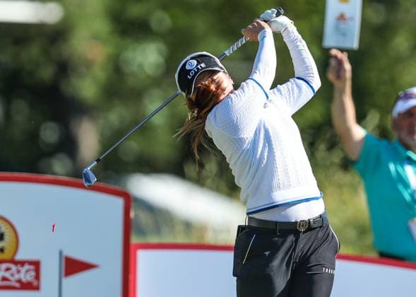 June 8, 2024: Hye-Jin Choi of the Republic of Korea tees off during the ShopRite LPGA, Golf Damen Classic in Galloway, NJ. CSM Galloway United States of America - ZUMAc04_ 20240608_zma_c04_012 Copyright: xMikexLangishx