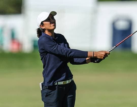 June 8, 2024: Aditi Ashok of India watches her approach shot during the ShopRite LPGA, Golf Damen Classic in Galloway, NJ. CSM Galloway United States of America - ZUMAc04_ 20240608_zma_c04_019 Copyright: xMikexLangishx
