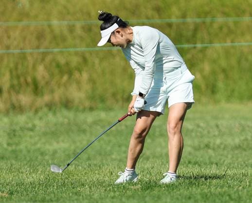 June 8, 2024: Lucy Li of California hits her approach shot to the green during the ShopRite LPGA, Golf Damen Classic in Galloway, NJ. CSM Galloway United States of America - ZUMAc04_ 20240608_zma_c04_024 Copyright: xMikexLangishx