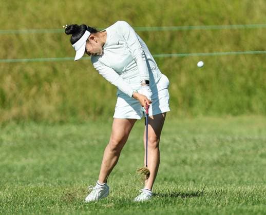 June 8, 2024: Lucy Li of California hits her approach shot during the ShopRite LPGA, Golf Damen Classic in Galloway, NJ. CSM Galloway United States of America - ZUMAc04_ 20240608_zma_c04_025 Copyright: xMikexLangishx