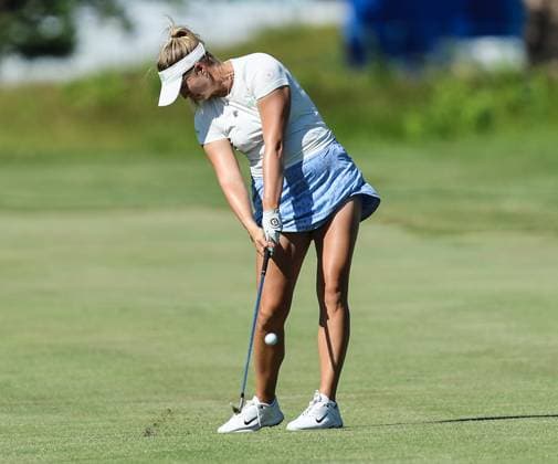 June 8, 2024: Kiira Riihijarvi of Finland hits her approach shot to the green during the ShopRite LPGA, Golf Damen Classic in Galloway, NJ. CSM Galloway United States of America - ZUMAc04_ 20240608_zma_c04_026 Copyright: xMikexLangishx