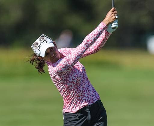 June 8, 2024: Paula Reto of South Africa watches her approach shot during the ShopRite LPGA, Golf Damen Classic in Galloway, NJ. CSM Galloway United States of America - ZUMAc04_ 20240608_zma_c04_028 Copyright: xMikexLangishx