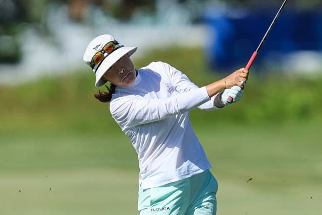 June 8, 2024: Haeji Kang of the Republic of Korea watches her approach shot during the ShopRite LPGA, Golf Damen Classic in Galloway, NJ. CSM Galloway United States of America - ZUMAc04_ 20240608_zma_c04_029 Copyright: xMikexLangishx