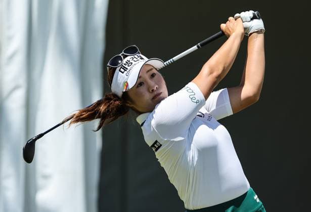 June 8, 2024: Jeongeun Lee6 from the Republic of Korea watches her tee shot during the ShopRite LPGA, Golf Damen Classic in Galloway, NJ. CSM Galloway United States of America - ZUMAc04_ 20240608_zma_c04_038 Copyright: xMikexLangishx