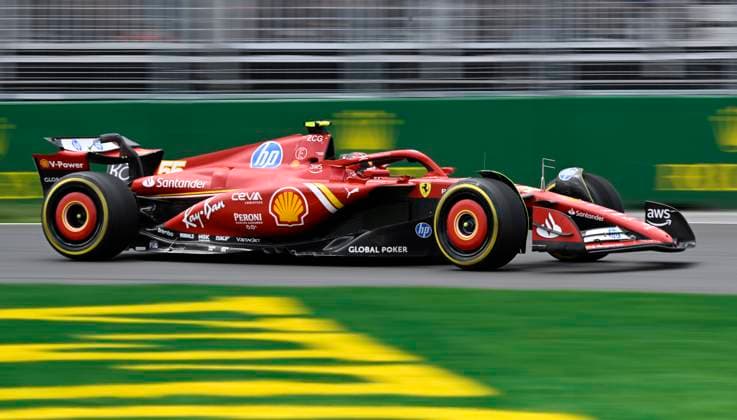 June 8, 2024, Montreal, Pq, Canada: Ferrari driver Carlos Sainz of Spain races to the hairpin turn during the third practice session, Saturday, June 8, 2024 at the Canadian Grand Prix in Montreal. Carlos Sain10  - ZUMAc35_ 20240608_zaf_c35_087 Copyright: xJacquesxBoissinotx