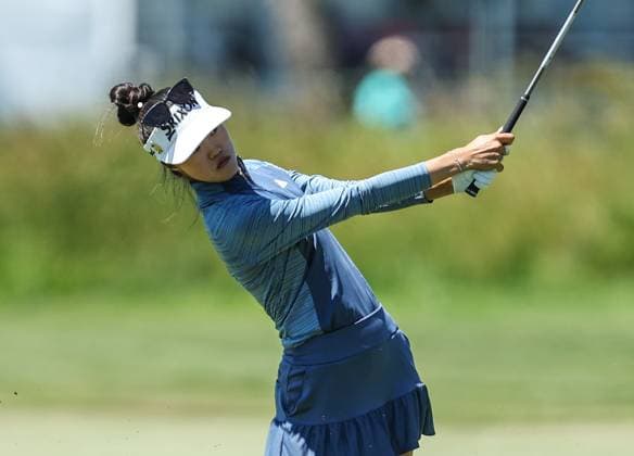 June 8, 2024: Grace Kim of Australia watches her approach shot during the ShopRite LPGA, Golf Damen Classic in Galloway, NJ. CSM Galloway United States of America - ZUMAc04_ 20240608_zma_c04_050 Copyright: xMikexLangishx