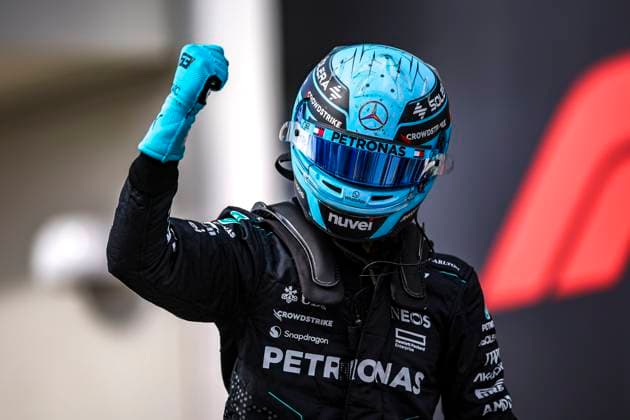 RUSSELL George (gbr), Mercedes AMG F1 Team W15, portrait during the Formula 1 AWS Grand Prix du Canada 2024, 9th round of the 2024 Formula One World Championship, WM, Weltmeisterschaft from June 07 to 09, 2024 on the Circuit Gilles Villeneuve, in MontrÃ al, Canada - F1 - CANADIAN GRAND PRIX 2024 DPPI Panoramic  240608_R09_CANADA_DP_EA025310