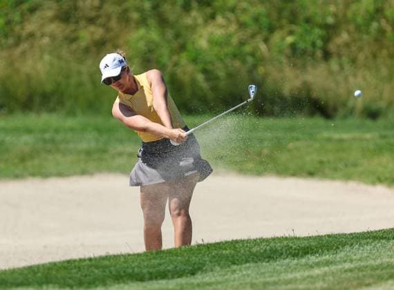 June 8, 2024: Linnea Strom of Sweden plays out of the sand trap during the ShopRite LPGA, Golf Damen Classic in Galloway, NJ. CSM Galloway United States of America - ZUMAc04_ 20240608_zma_c04_058 Copyright: xMikexLangishx