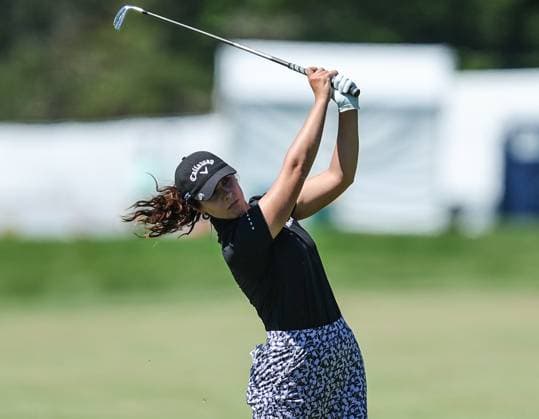 June 8, 2024: Sophia Schubert of Tennessee hits her approach shot during the ShopRite LPGA, Golf Damen Classic in Galloway, NJ. CSM Galloway United States of America - ZUMAc04_ 20240608_zma_c04_062 Copyright: xMikexLangishx