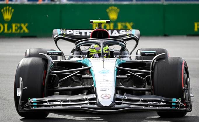June 8, 2024, Montreal, Pq, Canada: Mercedes driver Lewis Hamilton of Great Britain steers his car at the hairpin turn during the qualifying session, Saturday, June 8, 2024 at the Canadian Grand Prix in Montreal. Lewis Hamilton  - ZUMAc35_ 20240608_zaf_c35_140 Copyright: xJacquesxBoissinotx