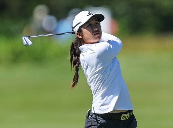 June 8, 2024: Jing Yan from China takes her second shot during the ShopRite LPGA, Golf Damen Classic in Galloway, NJ. CSM Galloway United States of America - ZUMAc04_ 20240608_zma_c04_066 Copyright: xMikexLangishx
