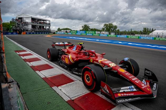 MONTREAL, CANADA: Carlos Sainz, racing for the Ferrari team during the 2024 Formula 1 Canadian Grand Prix at the Circuit Gilles Villeneuve in Montreal, Canada