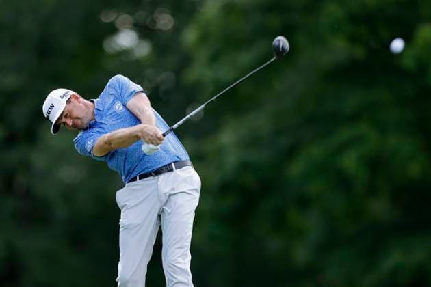 DUBLIN, OH - JUNE 08: Keegan Bradley (USA) hits a drive at the 18th hole during the third round of the Memorial Tournament presented by Workday at Muirfield Village Golf Club on June 08, 2024 in Dublin, Ohio. (Photo by Joe Robbins Icon Sportswire) GOLF: JUN 08 PGA, Golf Herren the Memorial Tournament presented by Workday EDITORIAL USE ONLY Icon5732406080833